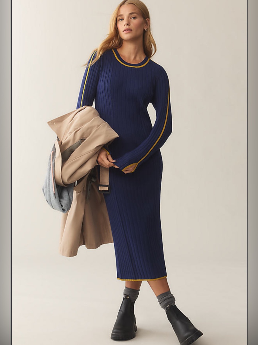 Daily Practice by Anthropologie Long Sleeve Sporty Midi Sweater Dress. Size M